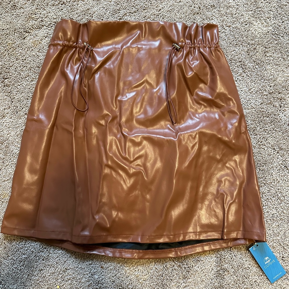 Faux leather skirt